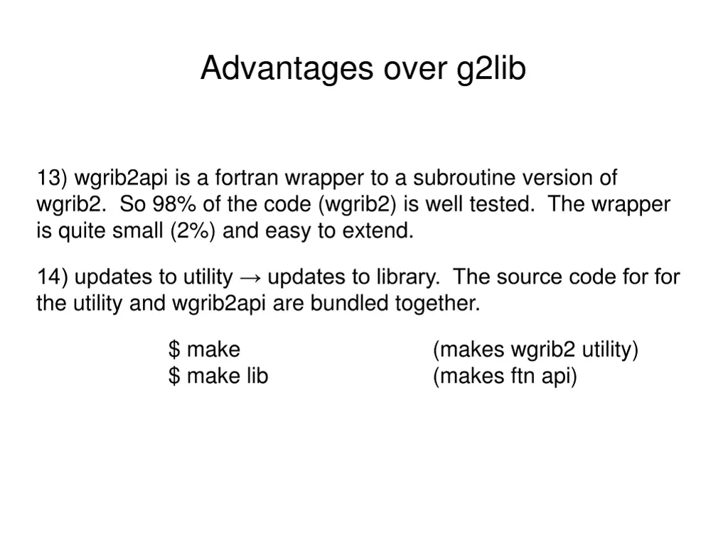 advantages over g2lib 4