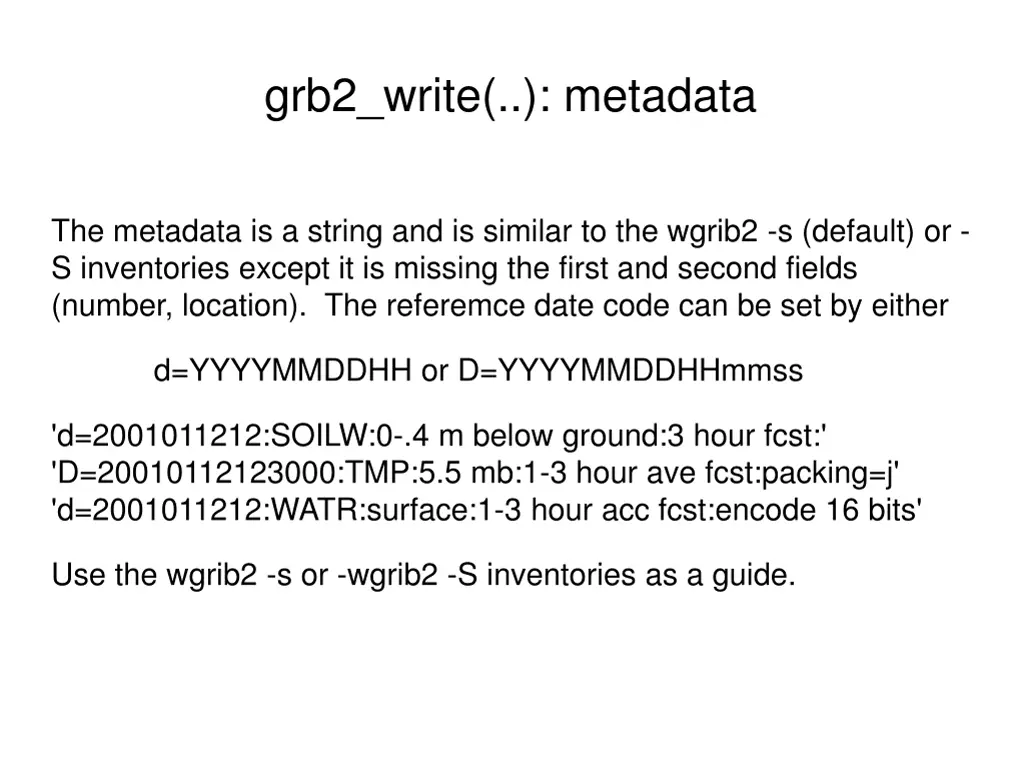 grb2 write metadata