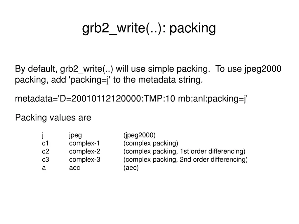 grb2 write packing