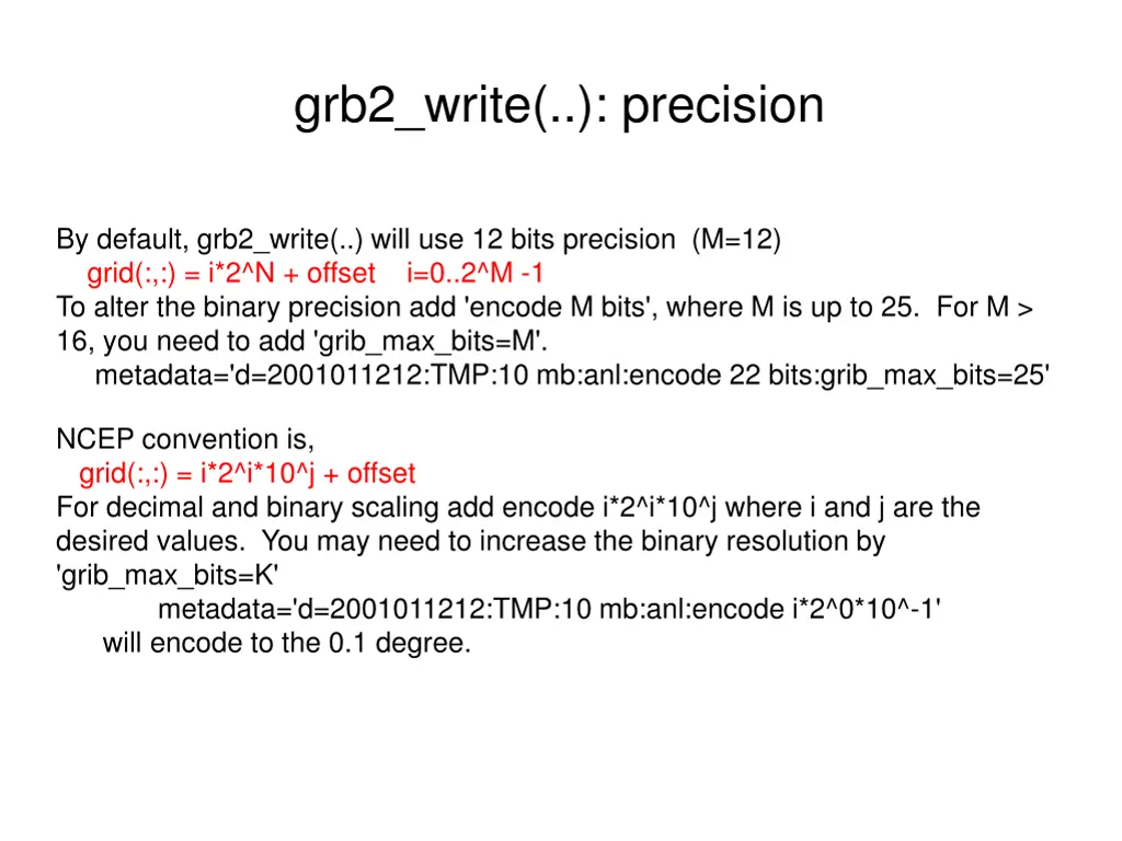 grb2 write precision