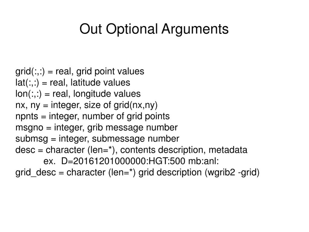 out optional arguments