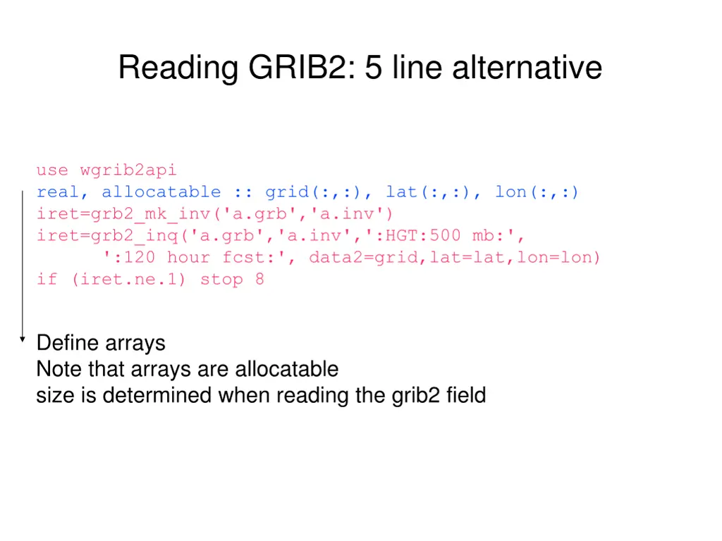 reading grib2 5 line alternative 1