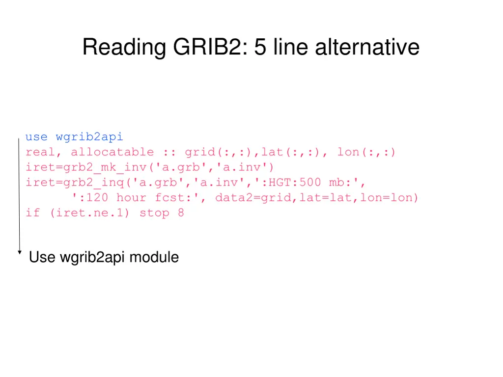 reading grib2 5 line alternative