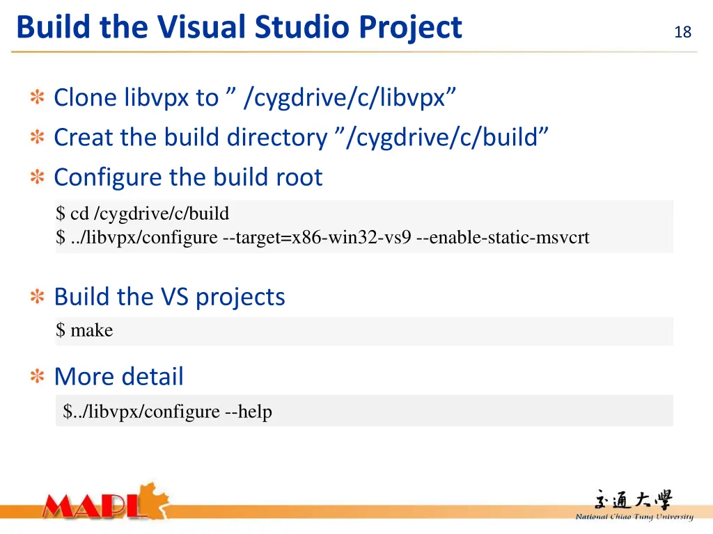 build the visual studio project