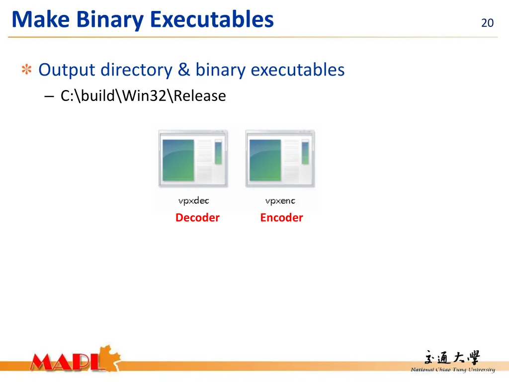 make binary executables 1