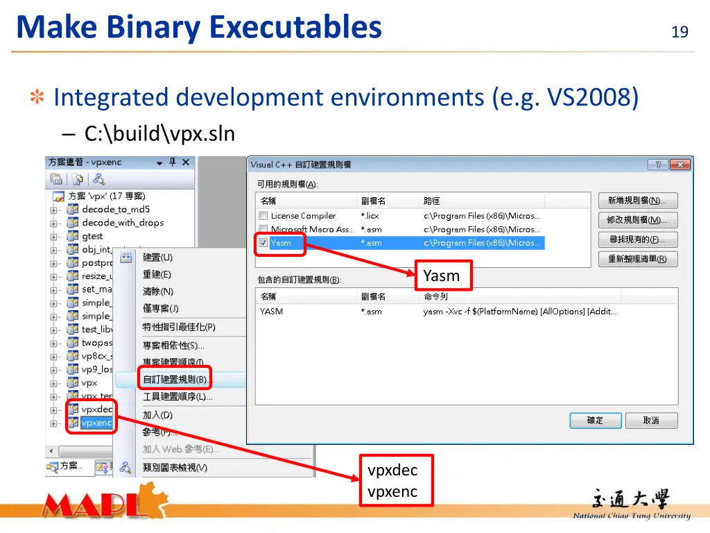 make binary executables