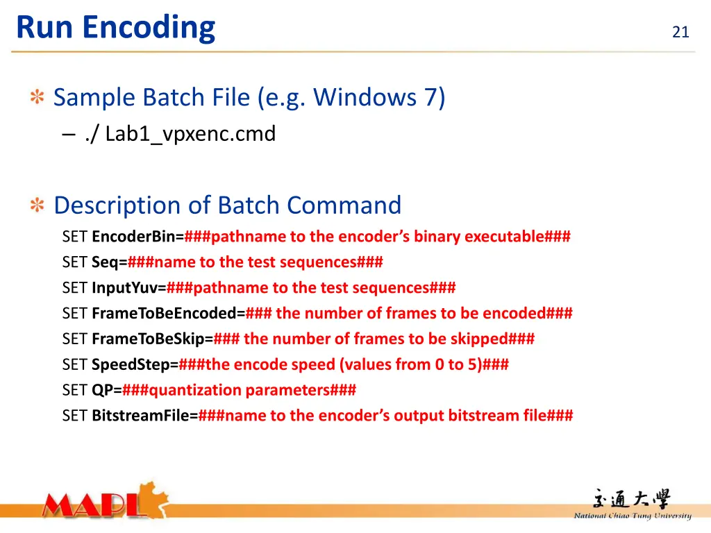 run encoding