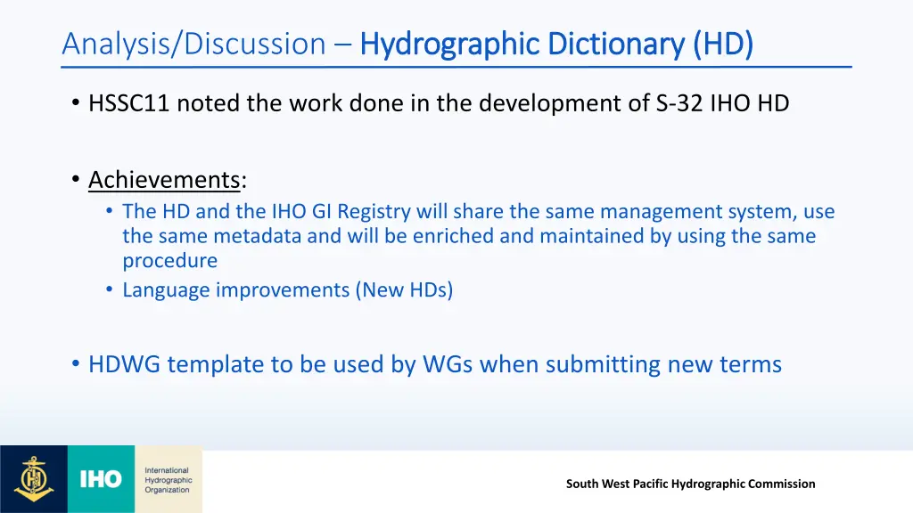 analysis discussion hydrographic