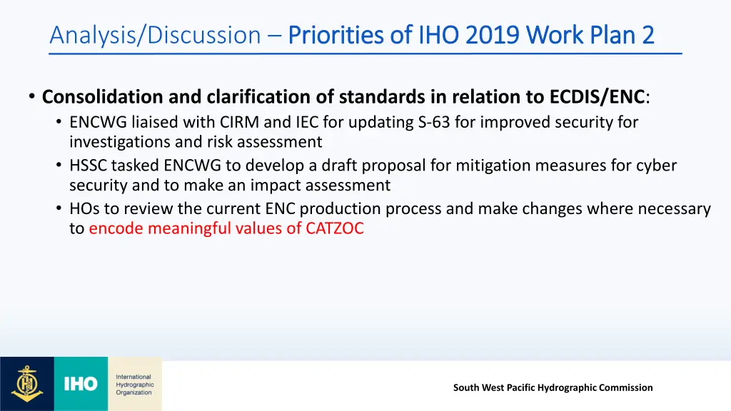 analysis discussion priorities of iho 2019 work 2