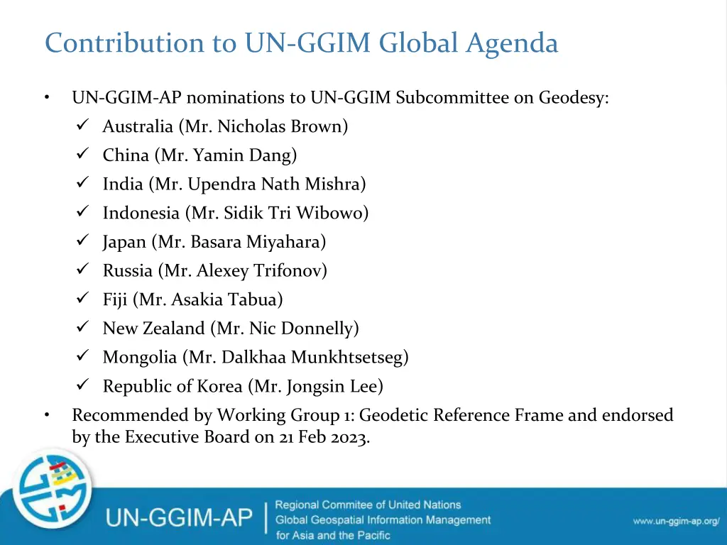 contribution to un ggim global agenda