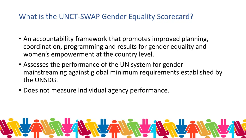 what is the unct swap gender equality scorecard