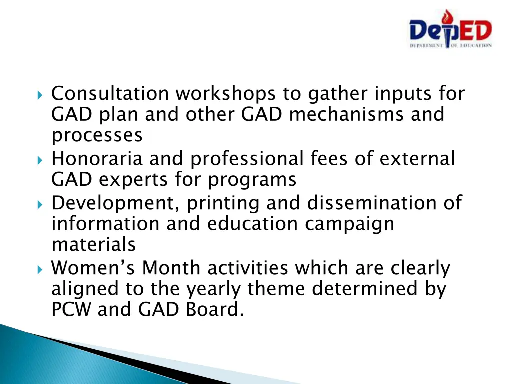 consultation workshops to gather inputs