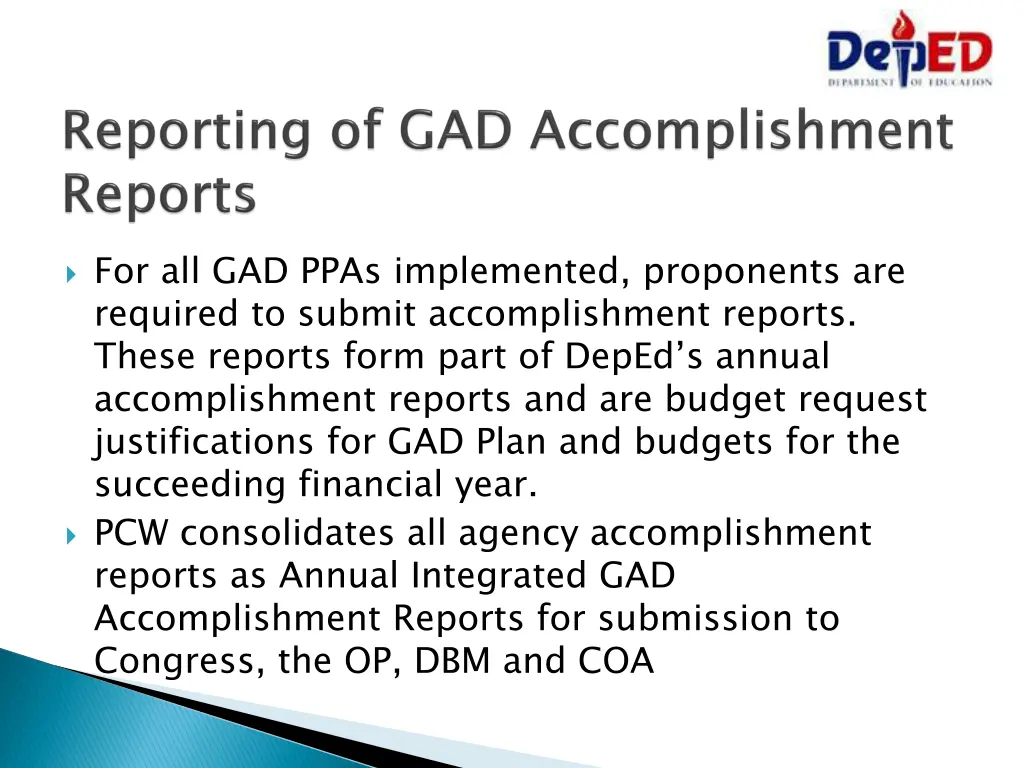 for all gad ppas implemented proponents