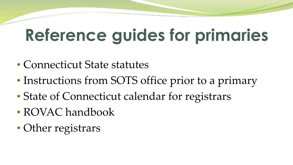 reference guides for primaries