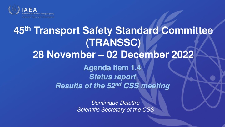 45 th transport safety standard committee transsc