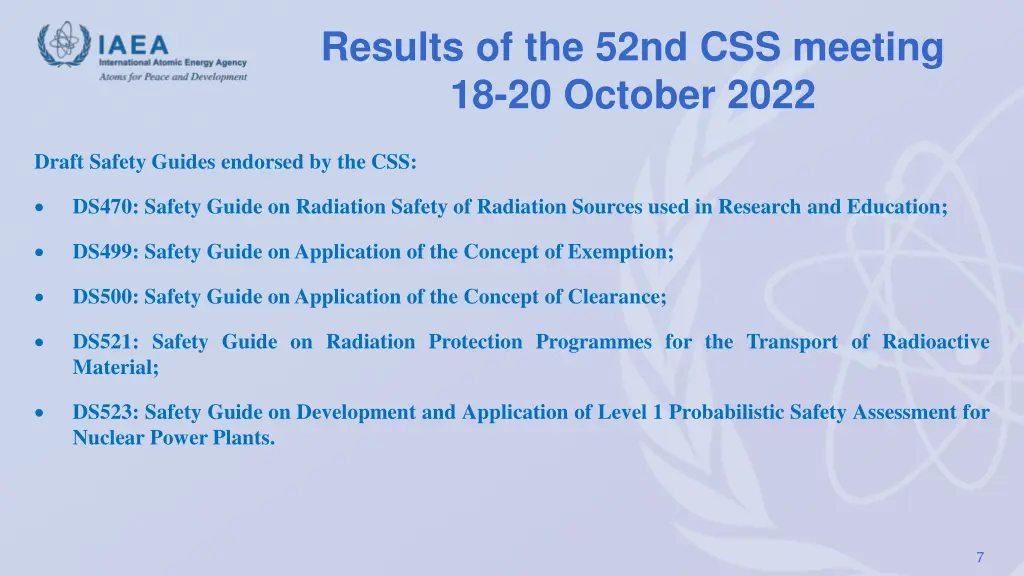 results of the 52nd css meeting 18 20 october 2022