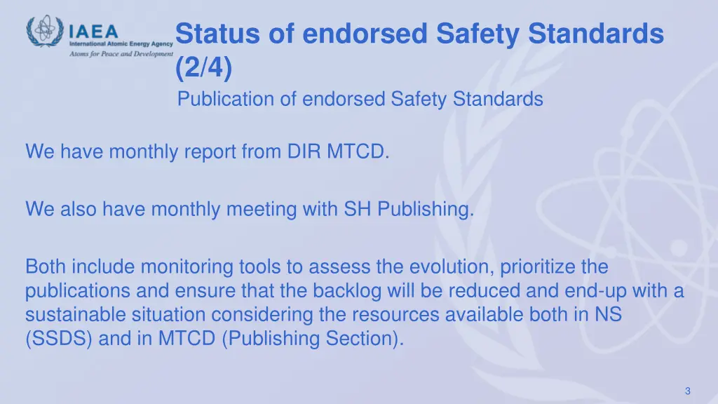 status of endorsed safety standards 1