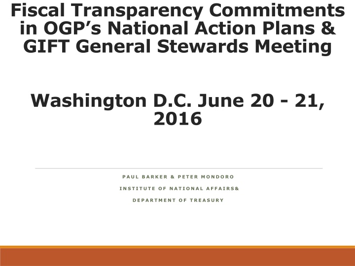 fiscal transparency commitments in ogp s national