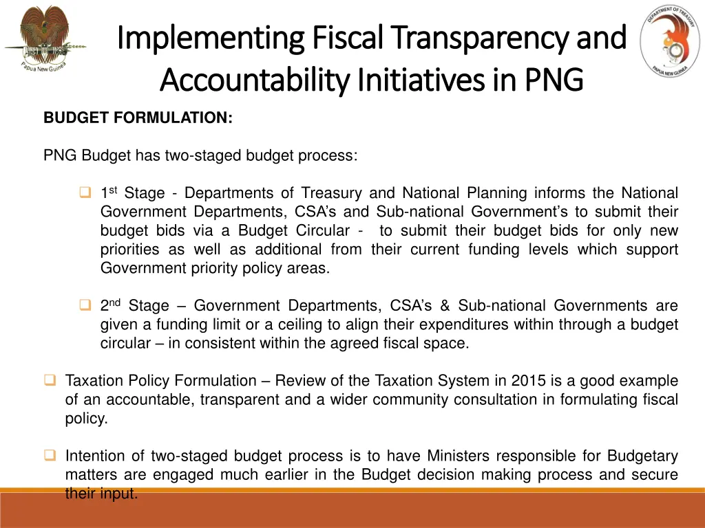 implementing fiscal transparency and implementing