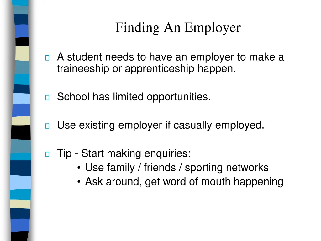 finding an employer