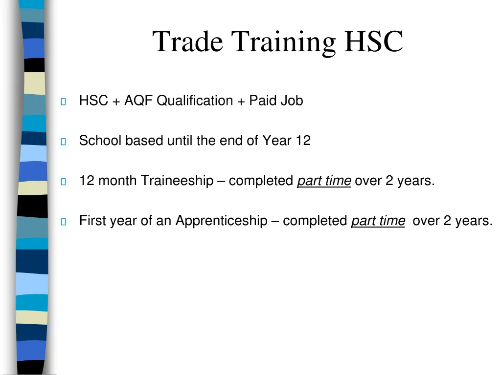 trade training hsc 1