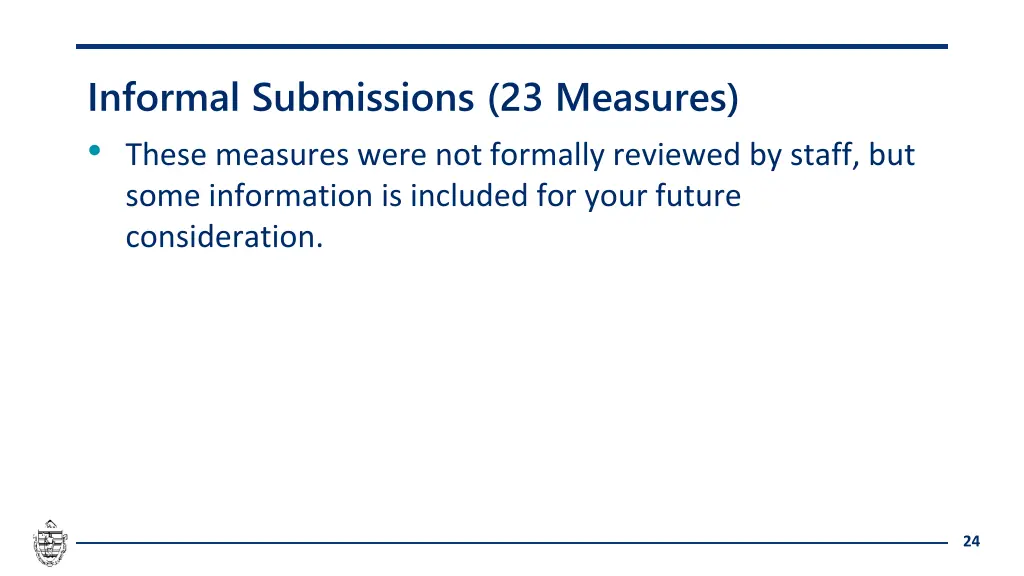 informal submissions 23 measures these measures