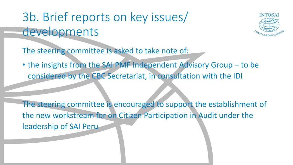 3b brief reports on key issues developments 1