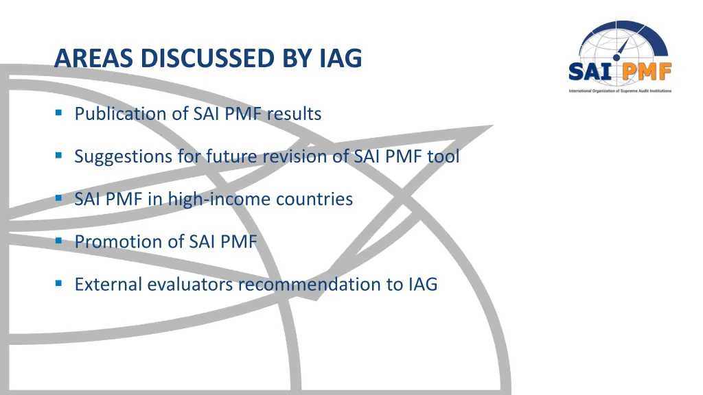 areas discussed by iag