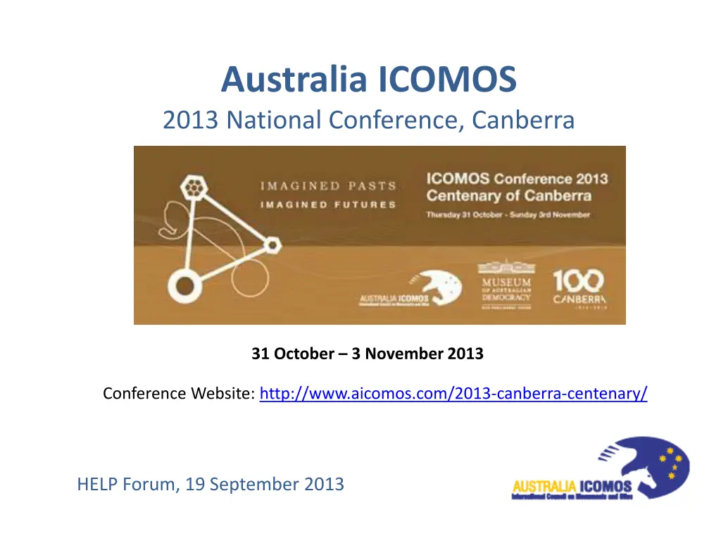 australia icomos 2013 national conference canberra