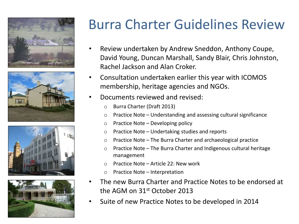 burra charter guidelines review