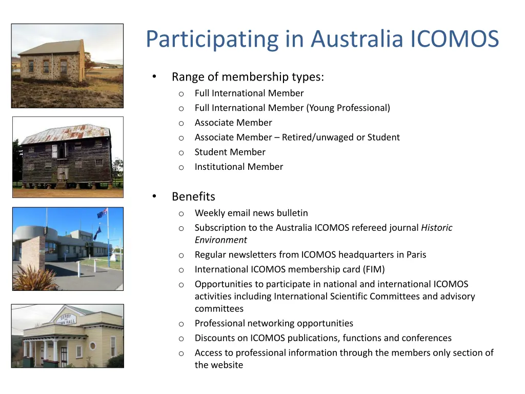 participating in australia icomos