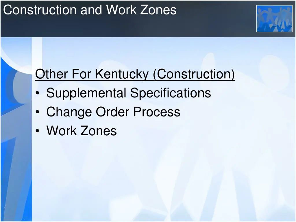 construction and work zones