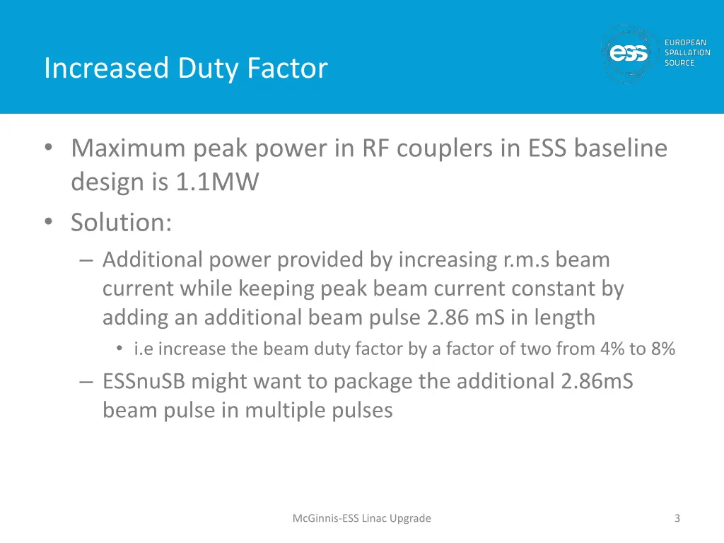 increased duty factor