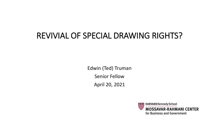 revivial of special drawing rights revivial