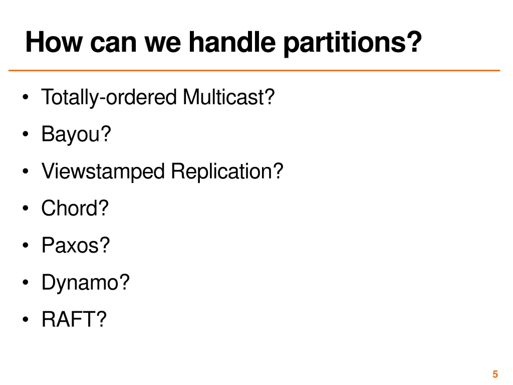 how can we handle partitions