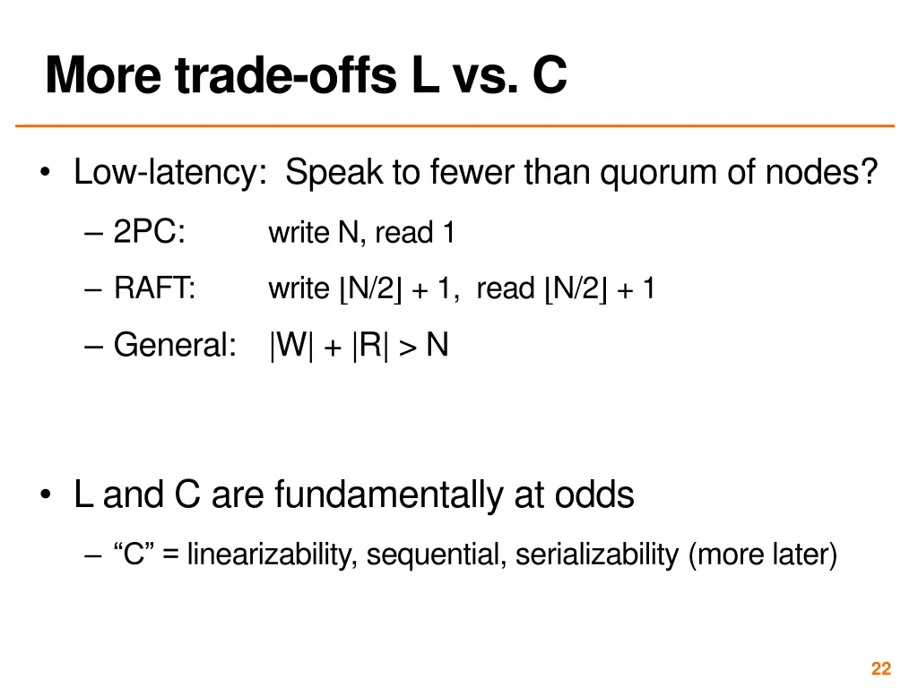 more trade offs l vs c