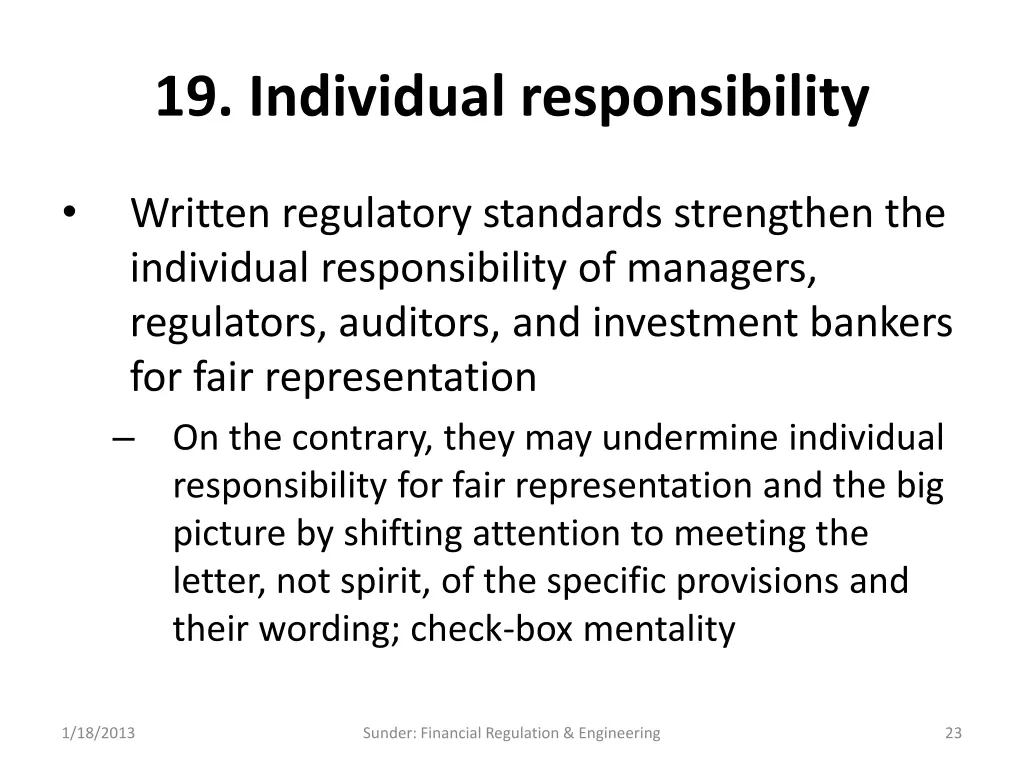 19 individual responsibility