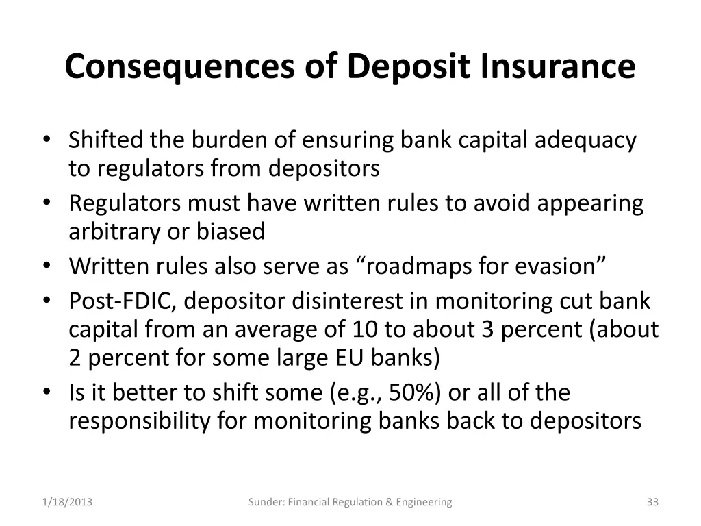 consequences of deposit insurance