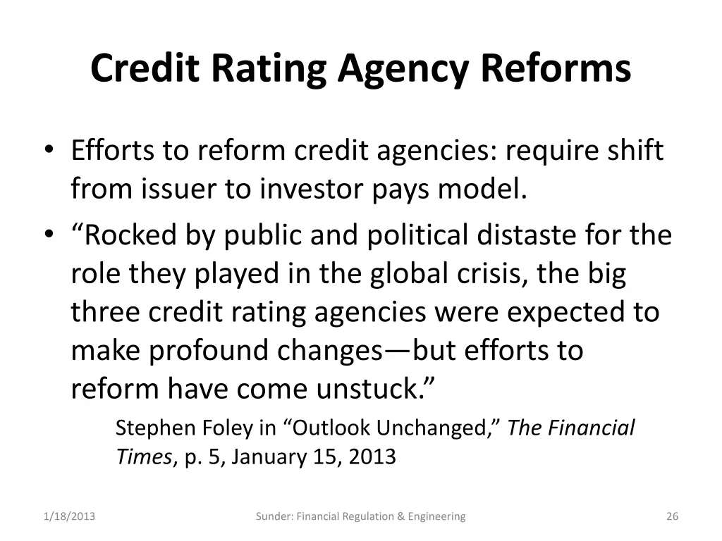 credit rating agency reforms