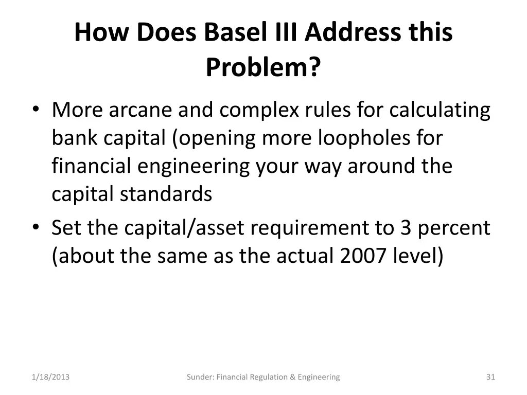 how does basel iii address this problem