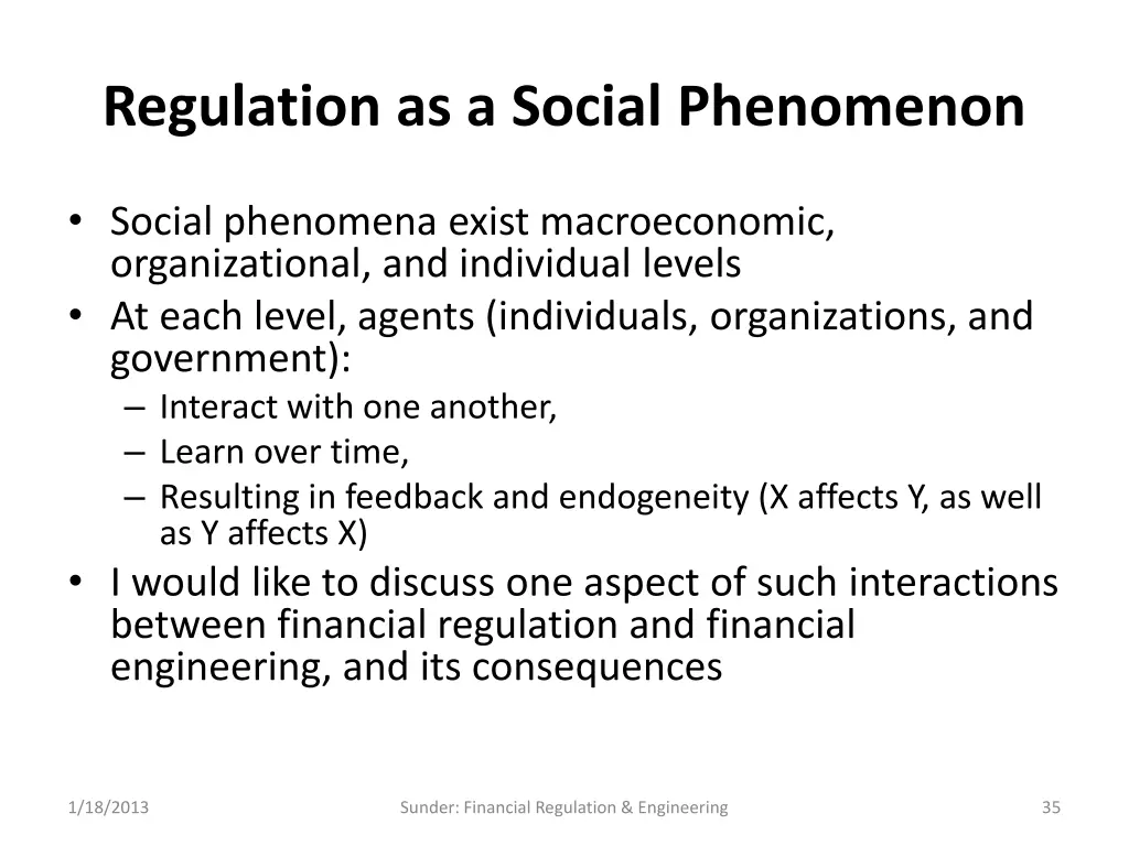 regulation as a social phenomenon