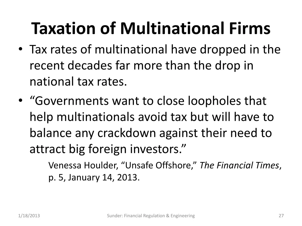 taxation of multinational firms tax rates