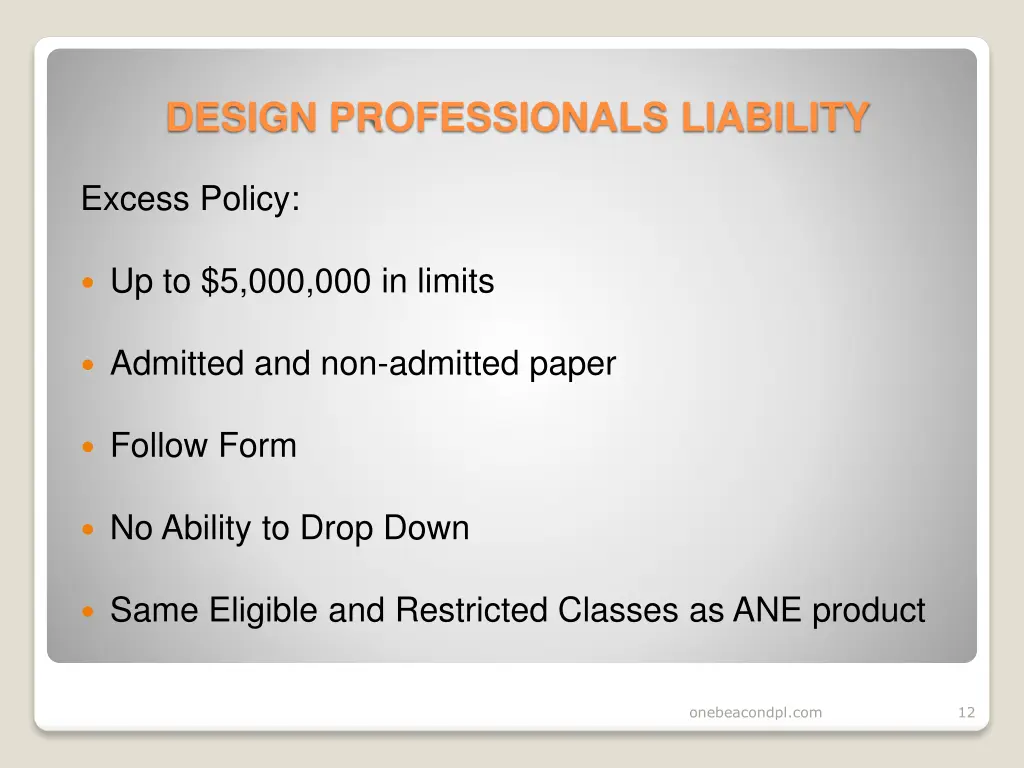 design professionals liability 10