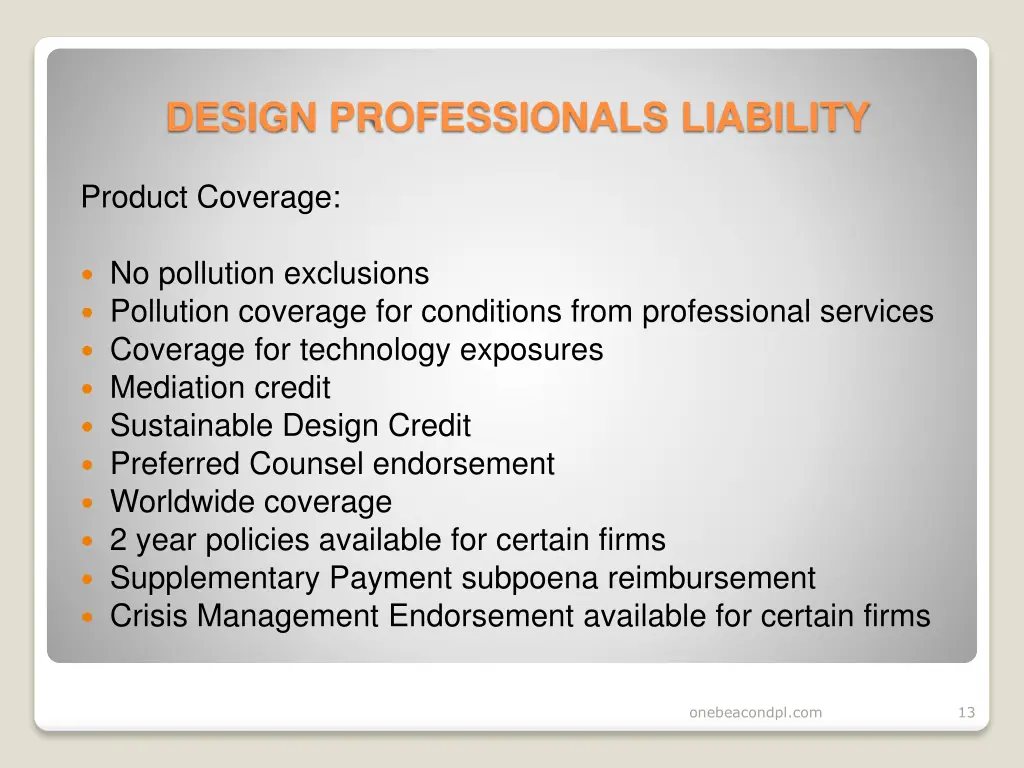 design professionals liability 11