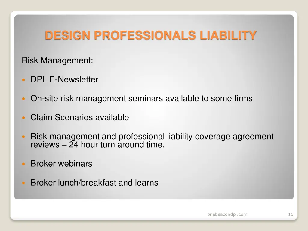 design professionals liability 13