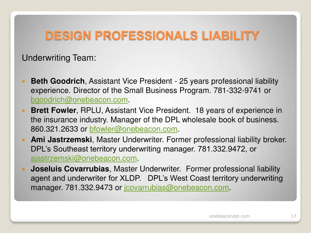 design professionals liability 15