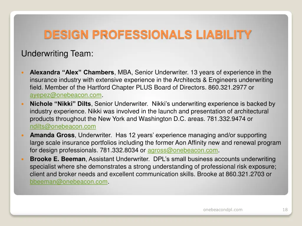 design professionals liability 16