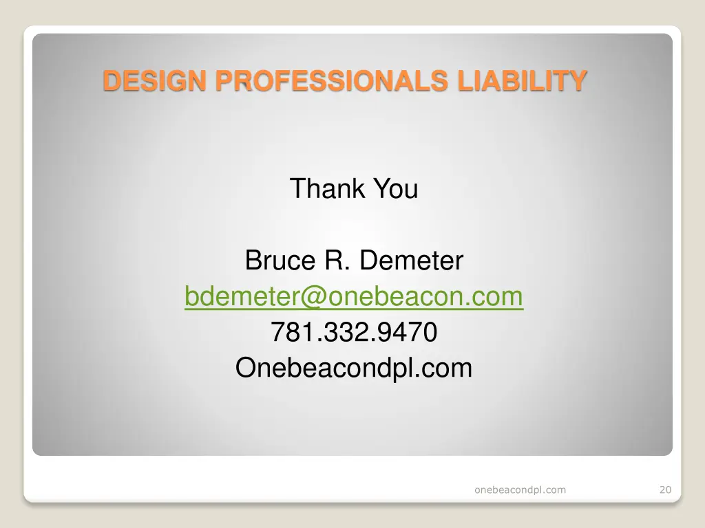 design professionals liability 18