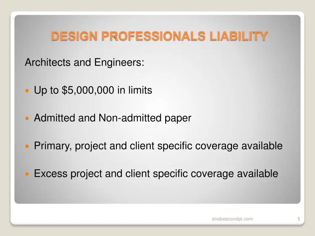 design professionals liability 3