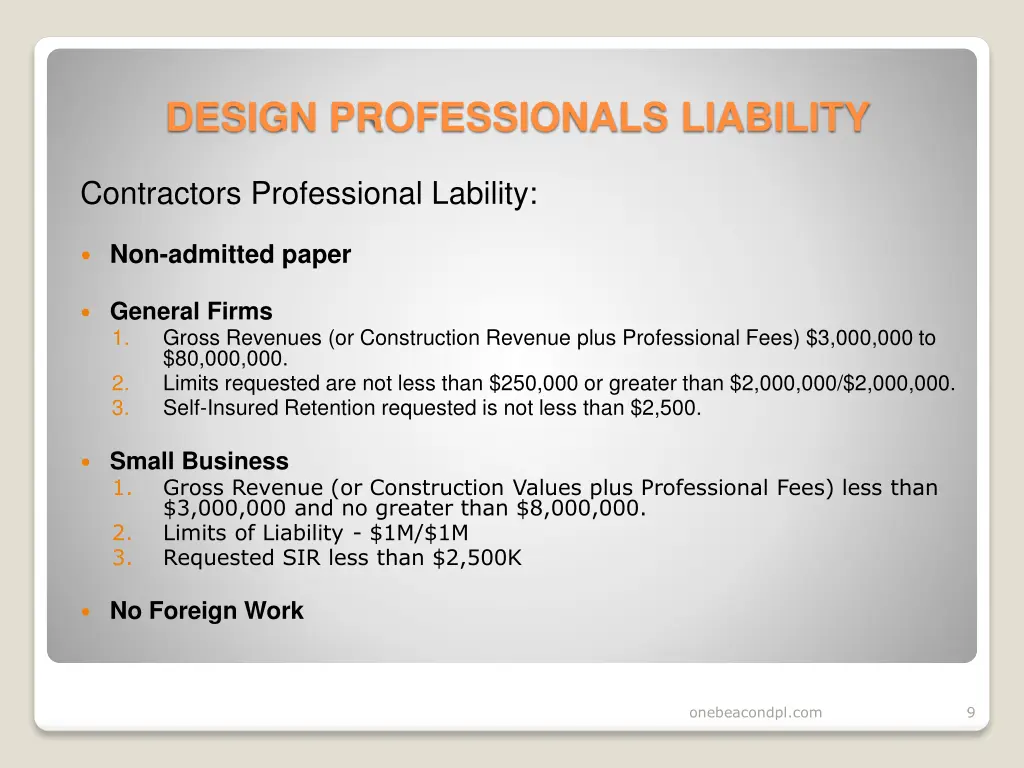 design professionals liability 7